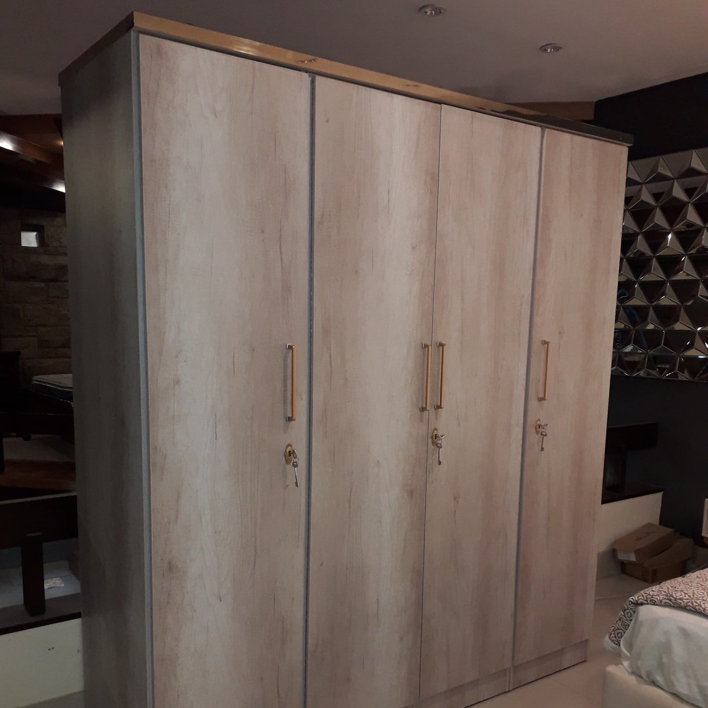 The Elegance Royale Premium Upholstered Wooden Bed Set