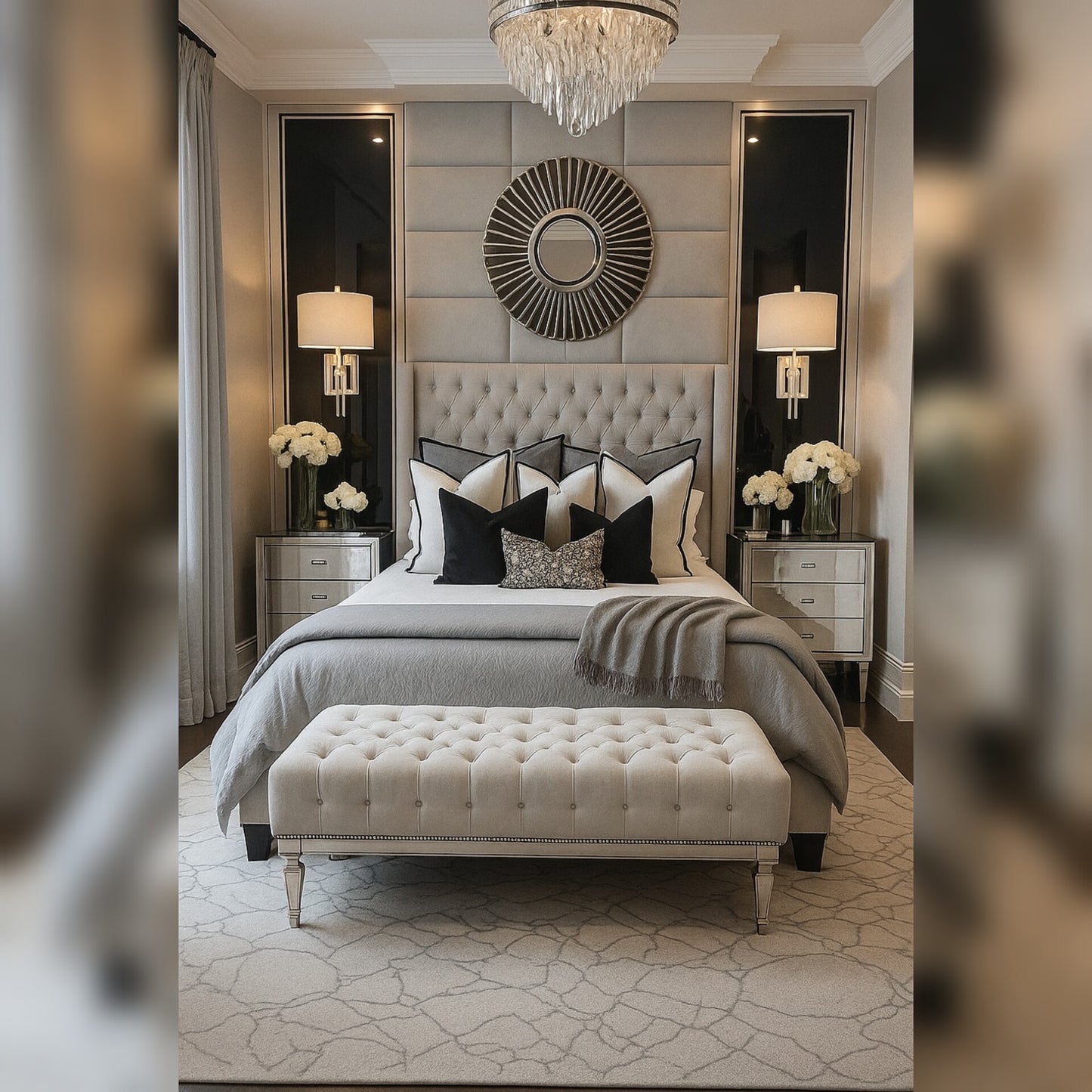 Luxury Emerald Green & Gold Bedroom Set with Modern Elegance