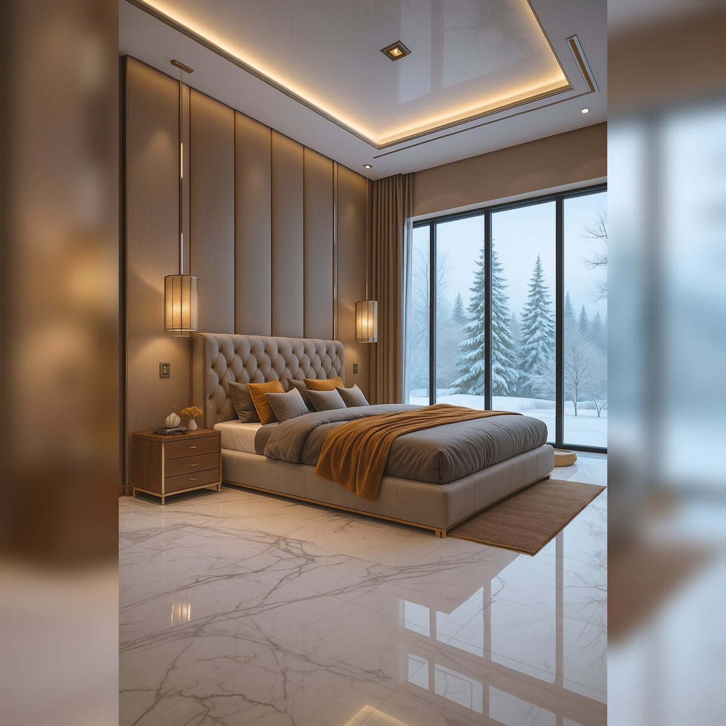 Luxury Emerald Green & Gold Bedroom Set with Modern Elegance