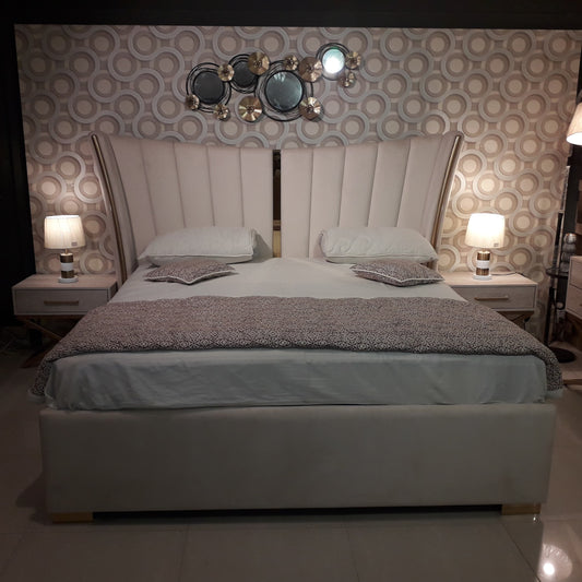 The Elegance Royale Premium Upholstered Wooden Bed Set