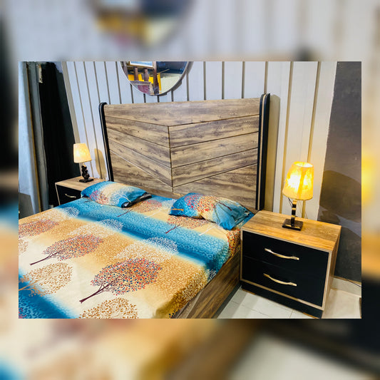 "Oakwood Elegance Bed Set – Modern Luxury Design